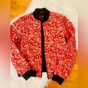 Nasty Gal Collection Red and Black Floral Jacket